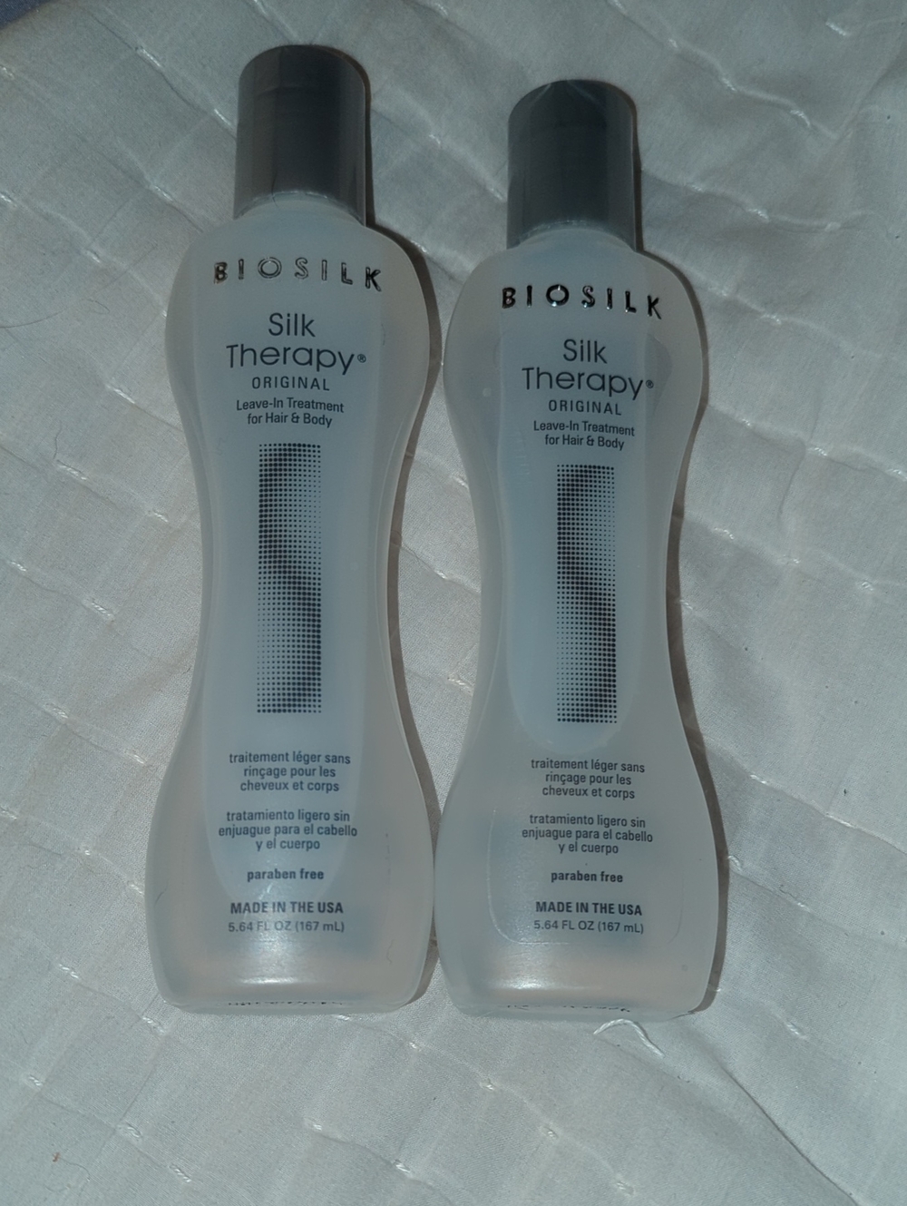 Bundle -Biosilk Silk Therapy Leave-In Treatment - Clear with Silver Cap.
